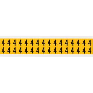 Individual Number and Letter Labels - 4, Black on Yellow, 5/8", 32