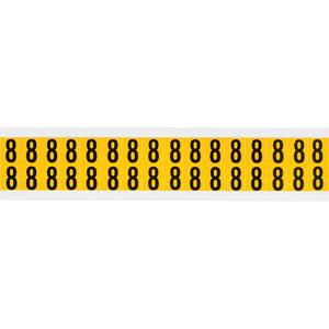 Individual Number and Letter Labels - 8, Black on Yellow, 5/8", 32