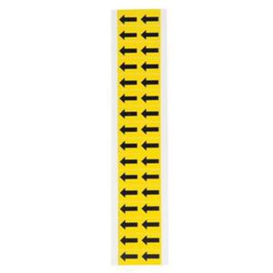 Individual Number and Letter Labels - Arrow Symbol, Black on Yellow, 5/8", 32