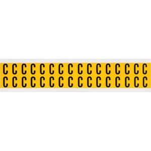 Individual Number and Letter Labels - C, Black on Yellow, 5/8", 32