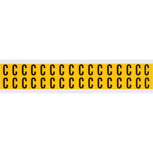 Individual Number and Letter Labels - C, Black on Yellow, 5/8", 32