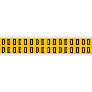 Individual Number and Letter Labels - D, Black on Yellow, 5/8", 32