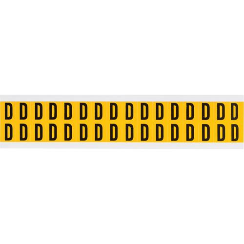 Individual Number and Letter Labels - D, Black on Yellow, 5/8", 32