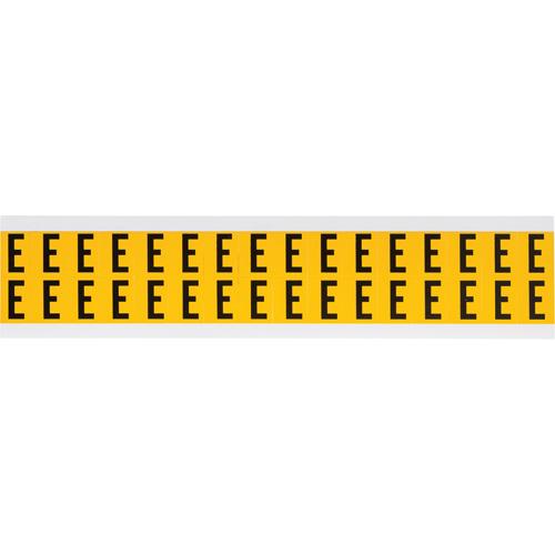 Individual Number and Letter Labels - E, Black on Yellow, 5/8", 32