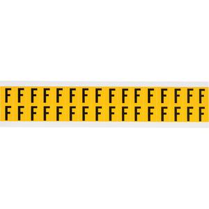 Individual Number and Letter Labels - F, Black on Yellow, 5/8", 32