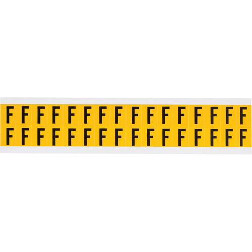 Individual Number and Letter Labels - F, Black on Yellow, 5/8", 32