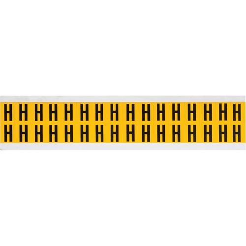 Individual Number and Letter Labels - H, Black on Yellow, 5/8", 32
