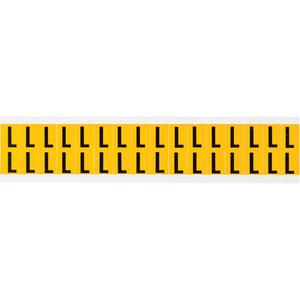 Individual Number and Letter Labels - L, Black on Yellow, 5/8", 32
