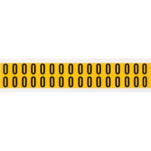 Individual Number & Letter Labels - O, Black on Yellow, 5/8", 32