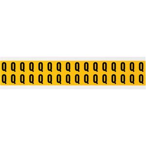 Individual Number & Letter Labels - Q, Black on Yellow, 5/8", 32