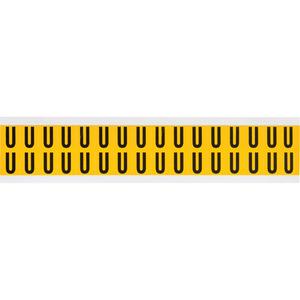 Individual Number & Letter Labels - U, Black on Yellow, 5/8", 32