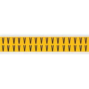 Individual Number & Letter Labels - V, Black on Yellow, 5/8", 32