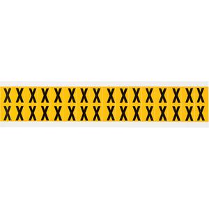 Individual Number & Letter Labels - X, Black on Yellow, 5/8", 32
