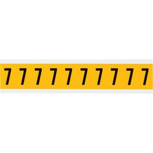 Individual Number and Letter Label - 7, Black on Yellow, 1", 10