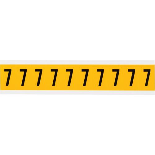 Individual Number and Letter Label - 7, Black on Yellow, 1", 10