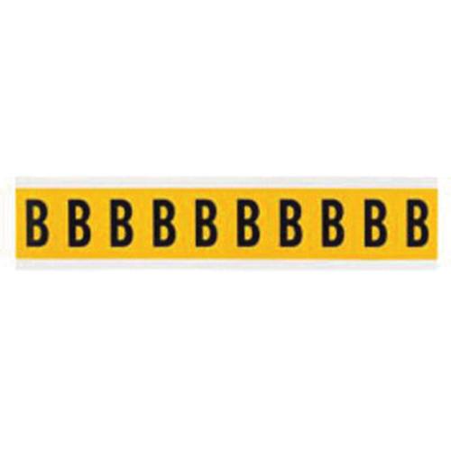 Individual Number and Letter Labels - B, Black on Yellow, 1", 10