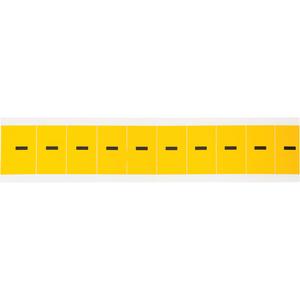 Individual Number & Letter Labels - Dash (-), Black on Yellow, 1", 10