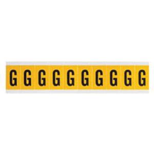 Individual Number and Letter Labels - G, Black on Yellow, 1", 10