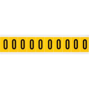 Individual Number & Letter Labels - O, Black on Yellow, 1", 10