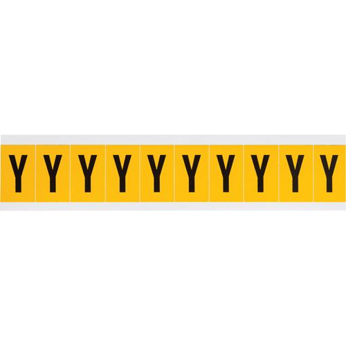Individual Number & Letter Labels - Y, Black on Yellow, 1", 10