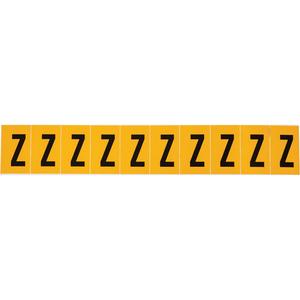 Individual Number & Letter Labels - Z, Black on Yellow, 1", 10