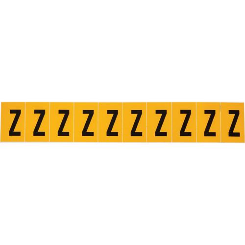 Individual Number & Letter Labels - Z, Black on Yellow, 1", 10