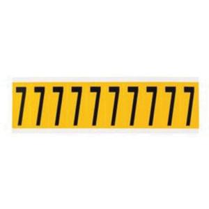 Individual Number and Letter Label - 7, Black on Yellow, 2", 10