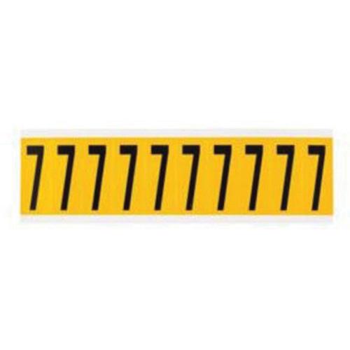 Individual Number and Letter Label - 7, Black on Yellow, 2", 10