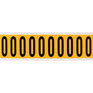 Individual Number & Letter Labels - O, Black on Yellow, 2", 10