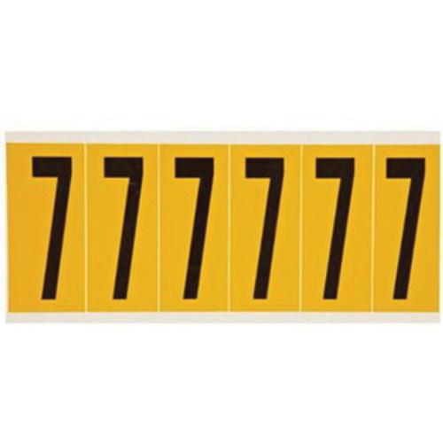 Individual Number and Letter Label - 7, Black on Yellow, 3", 6
