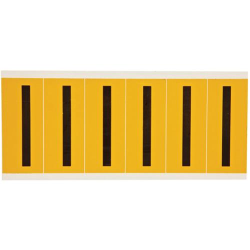 Individual Number and Letter Labels - I, Black on Yellow, 3", 6