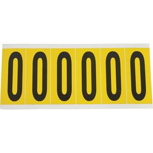 Individual Number & Letter Labels - O, Black on Yellow, 3", 6