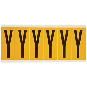 Individual Number & Letter Labels - Y, Black on Yellow, 3", 6
