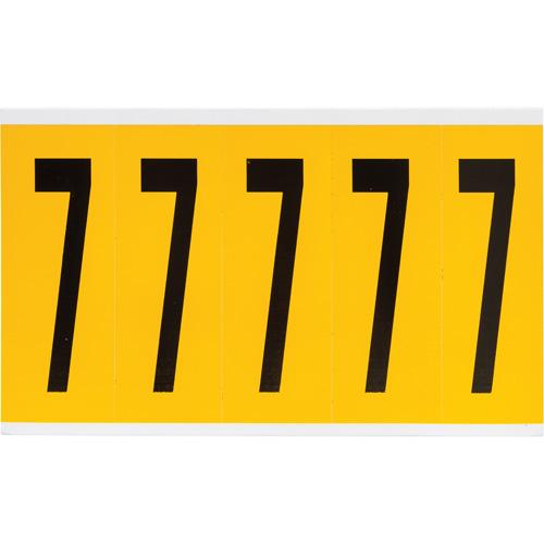 Individual Number and Letter Label - 7, Black on Yellow, 4", 5