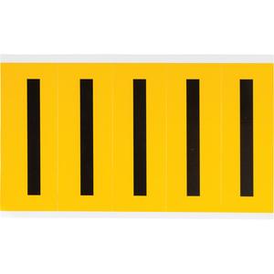 Individual Number and Letter Labels - I, Black on Yellow, 4", 5