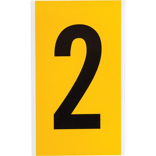 Individual Number and Letter Label - 2, Black on Yellow, 6"