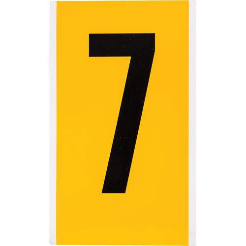 Individual Number and Letter Label - 7, Black on Yellow, 6"