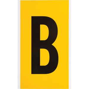 Individual Number and Letter Labels - B, Black on Yellow, 6"