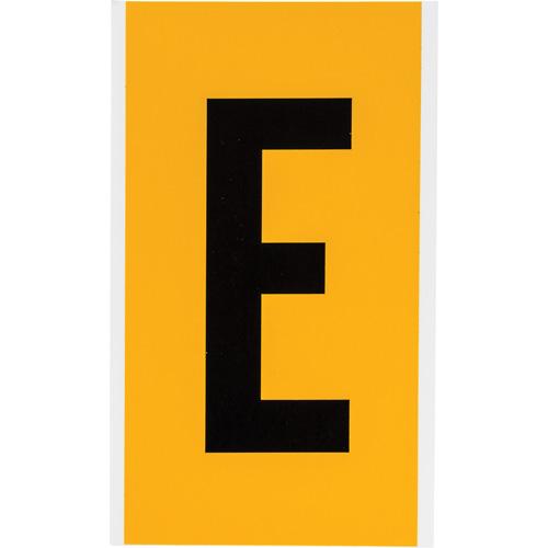 Individual Number and Letter Label - E, Black on Yellow, 6"