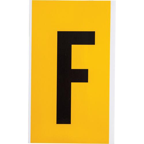 Individual Number and Letter Label - F, Black on Yellow, 6"