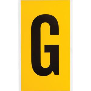 Individual Number and Letter Labels - G, Black on Yellow, 6"