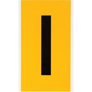 Individual Number and Letter Labels - I, Black on Yellow, 6"