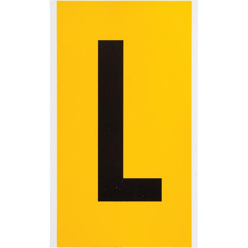 Individual Number and Letter Label - L, Black on Yellow, 6"