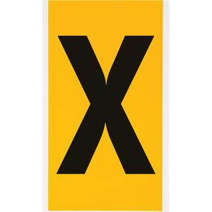Individual Number & Letter Labels - X, Black on Yellow, 6"
