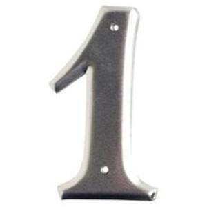 Aluminum Embossed Number and Letter Labels - 1, Silver, 3"