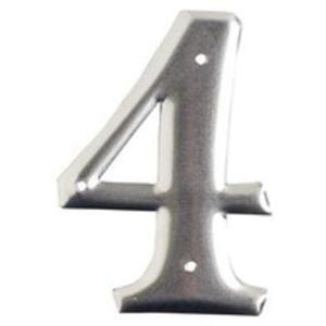 Aluminum Embossed Number and Letter Labels - 4, Silver, 3"