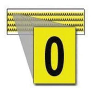 Repositionable Individual Number and Letter Labels - 0, Black on Yellow, 1/4", 144