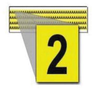 Repositionable Individual Number and Letter Labels - 2, Black on Yellow, 1/4", 144