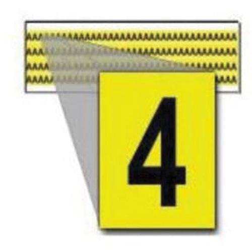 Repositionable Individual Number and Letter Labels - 4, Black on Yellow, 1/4", 144