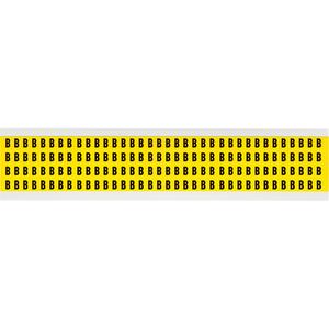 Repositionable Individual Number and Letter Labels - B, Black on Yellow, 1/4", 144